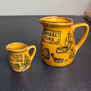 2 Vintage Enesco 1950's GENERAL STORE Measuring cups
